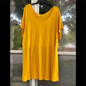 Old Navy Gold Yellow Peplum Tunic Top Shirt Blouse 4X